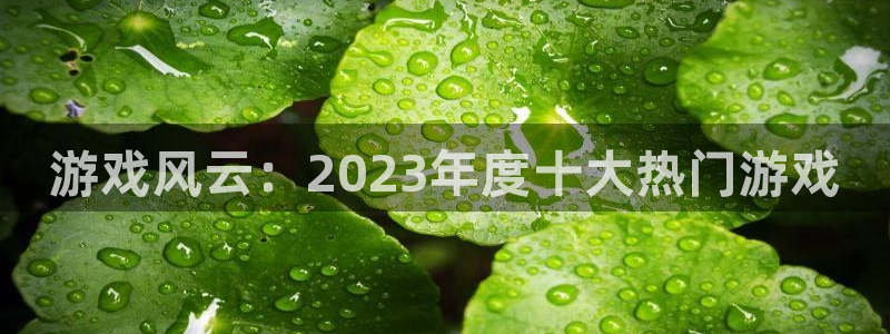 高德娱乐注册：游戏风云：2023年度十大热门游戏